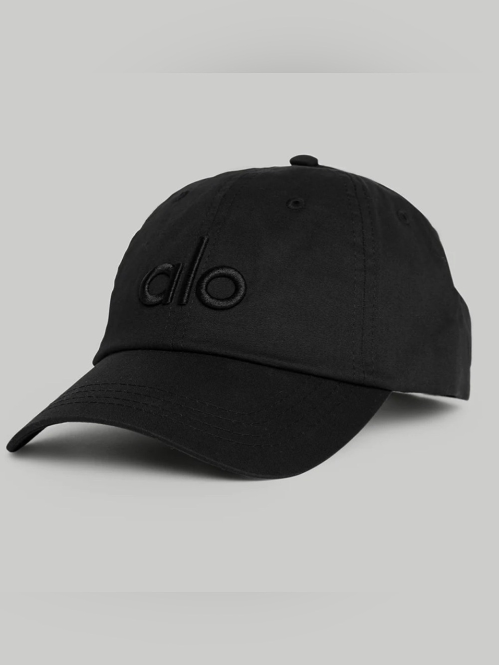 ALO Yoga washed off duty Black Embroidered Logo Baseball Cap